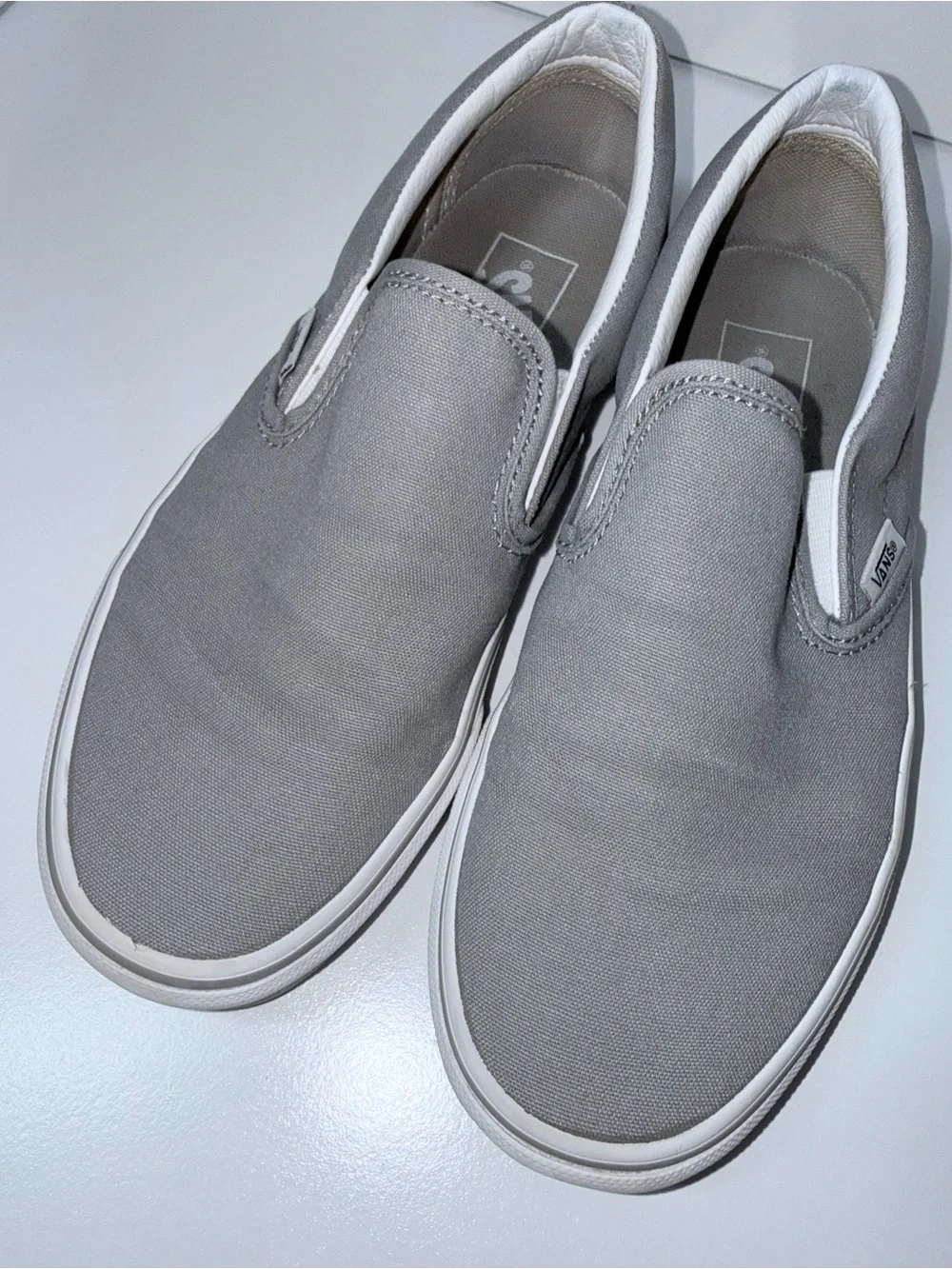 Vans Asher Charcoal Gray Slip On Classic Sneakers Unisex 7.5 Women’s 6 Men’s